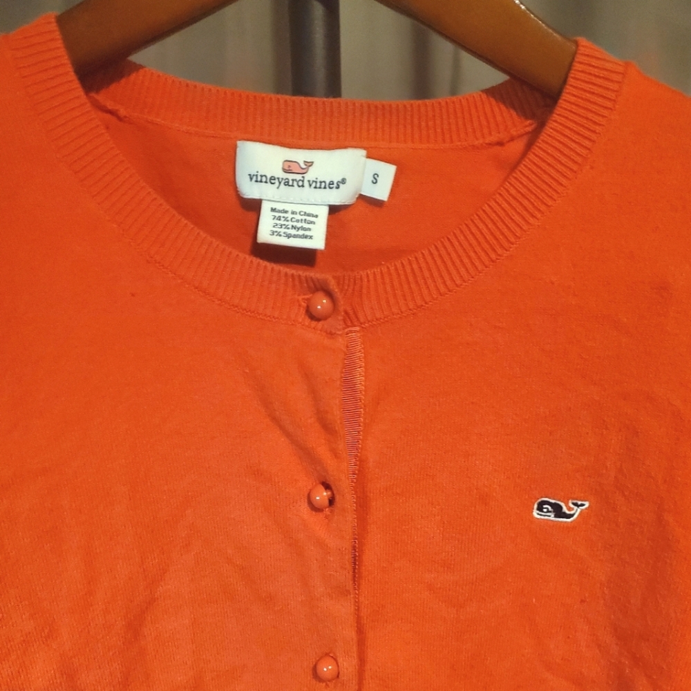 Vineyard Vines 3/4 Sleeve Button Front Cardigan - Picture 3 of 13